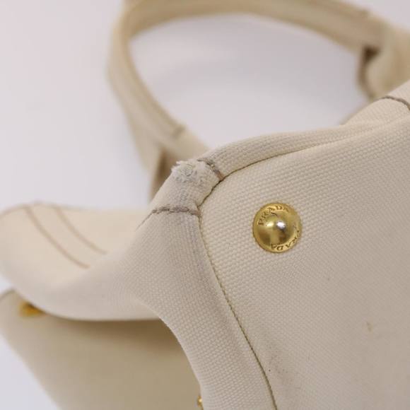 PRADA Kanapa MM Hand Bag Canvas 2way White Auth bs6430 - Picture 15 of 16